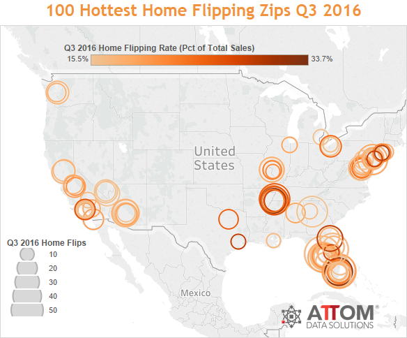 WPJ News | 100 Hottest Home Flipping Zips Q3 2016