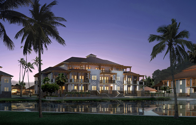 Night view of Las Verandas Villas