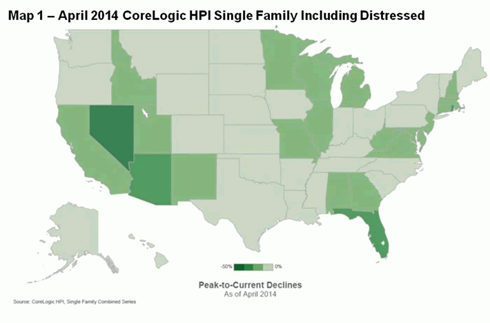 WPC News | April 2014 CoreLogic HPI Single Family including Distressed
