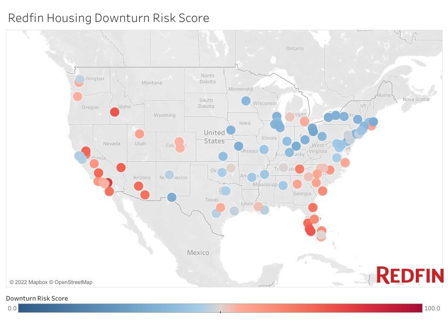 https://www.worldpropertyjournal.com/news-assets/Redfin%20Housing%20Downtuen%20Risk%20Score%20July%202022.jpg